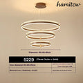 Dimmable Restaurant Pendant Chandelier - Coffee colored three layer / White light