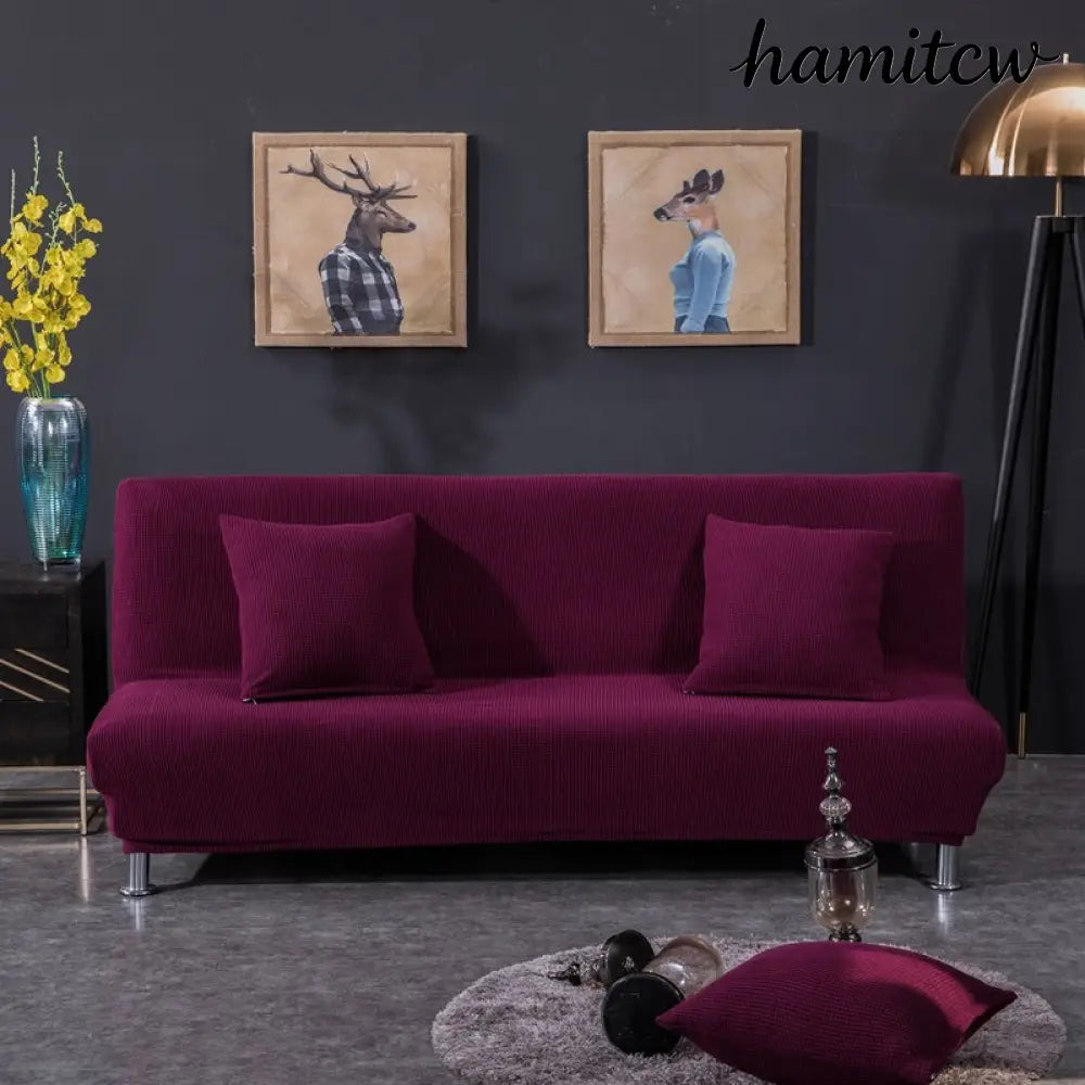 Elastic Sofa Bed Cover - Purple / S
