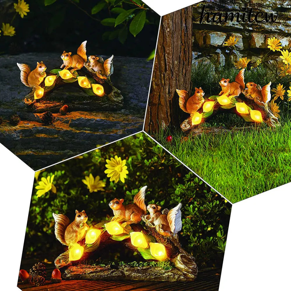 Garden Squirrel Resin Sculpture - Colorful