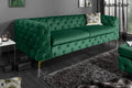 Green Velvet Chesterfield Sofa - Green - 5