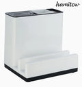 Kitchen Cutlery Storage Rack - White