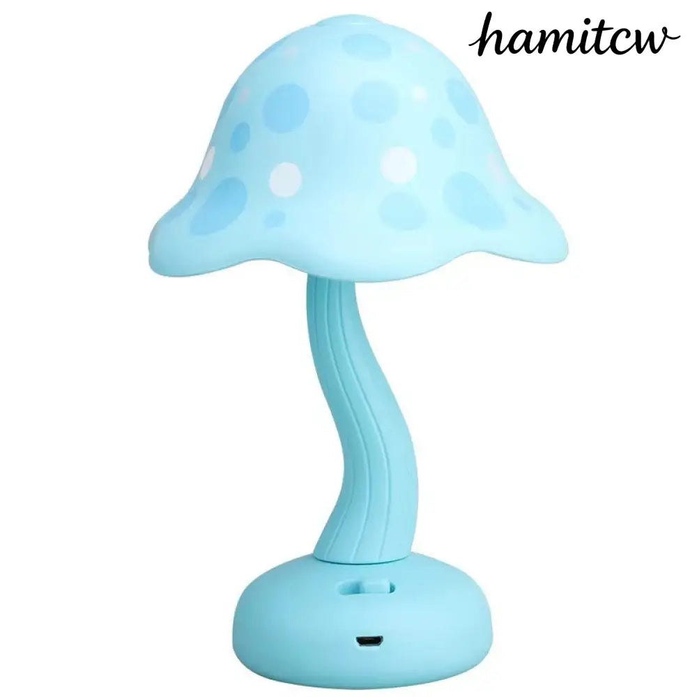Mushroom USB Night Lamp - 88 1 Blue 2 Gear Light / USB
